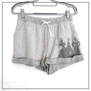 Disney Parks Girl Shorts M Authentic Princess Pink Gray Cinderella Belle Pockets